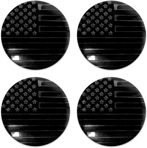 4PCS American Flag Car Wheel Hub Center Cap Sticker, 56mm 2.2" USA Flag Rustproof Vehicle Rim Hub Center Cover, Auto Exterior Decal, Universal for Most Vehicles (Style2 in Saudi Arabia