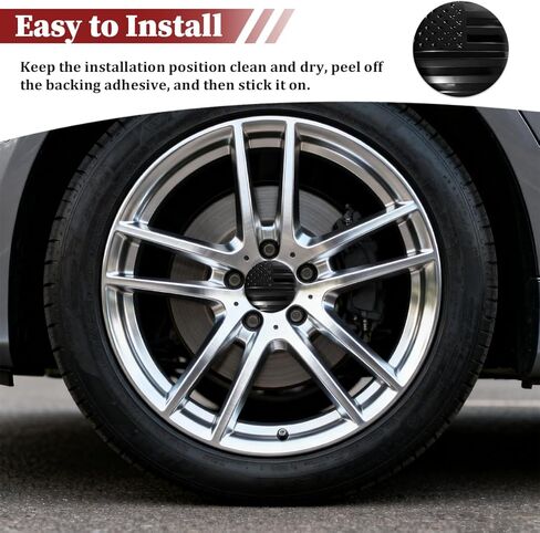 4PCS American Flag Car Wheel Hub Center Cap Sticker, 56mm 2.2" USA Flag Rustproof Vehicle Rim Hub Center Cover, Auto Exterior Decal, Universal for Most Vehicles (Style2 in Saudi Arabia