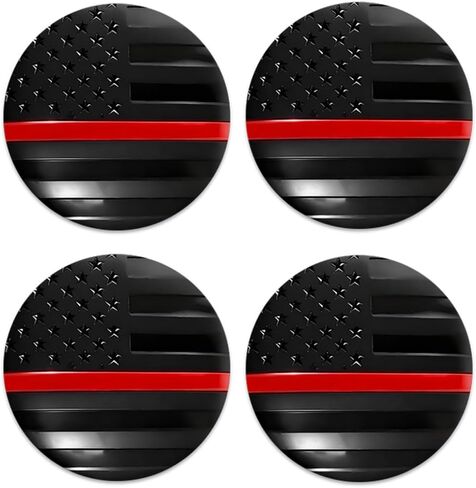 4PCS American Flag Car Wheel Hub Center Cap Sticker, 56mm 2.2" USA Flag Rustproof Vehicle Rim Hub Center Cover, Auto Exterior Decal, Universal for Most Vehicles (Style2 in Saudi Arabia