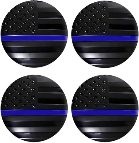 4PCS American Flag Car Wheel Hub Center Cap Sticker, 56mm 2.2" USA Flag Rustproof Vehicle Rim Hub Center Cover, Auto Exterior Decal, Universal for Most Vehicles (Style2 in Saudi Arabia