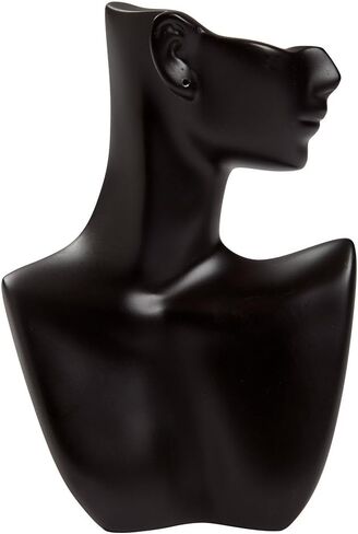 عرض قلادة/حلق أسود جانبي صغير من SSWBasics (5 ¾ بوصة عرض × 8 ⅛ بوصة ارتفاع) - عرض المجوهرات - حامل عرض قلادة أنيق للبيع بالتجزئة - عرض قلادة احترافية للبيع - عرض القرط in Saudi Arabia