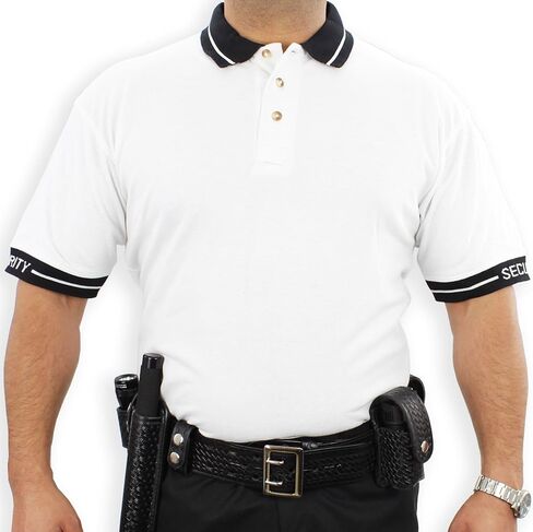 First Class Poly/Cotton Security Polo Shirts (2X-Large, White W/Black) in Saudi Arabia