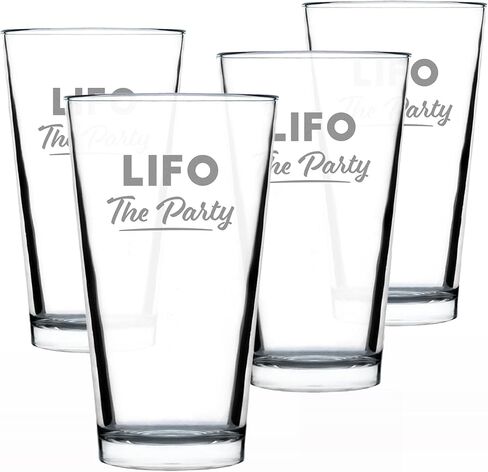 LIFO the Party - Pint Glass for Beer - Funny Accountant Gifts - Unique Accounting Gift for CPA - 16 oz Glasses in Saudi Arabia