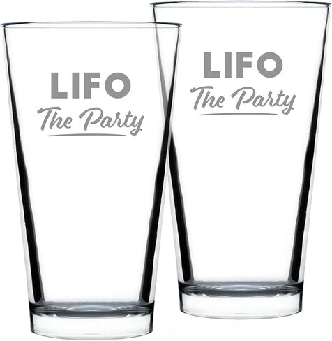 LIFO the Party - Pint Glass for Beer - Funny Accountant Gifts - Unique Accounting Gift for CPA - 16 oz Glasses in Saudi Arabia