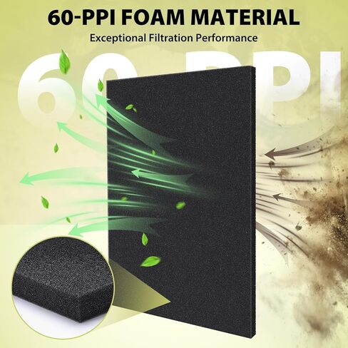 Air Filter Foam Sheet, 60 PPI Coarse Polyurethane Foam - Washable, Reusable, Cut-to-Size Filter for Motorcycle, Vacuum Cleaner, Air Purifiers, Fish Tank, Engine Air Filter Replacement (18"x12"x0.6") in Kuwait