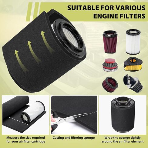 Air Filter Foam Sheet, 60 PPI Coarse Polyurethane Foam - Washable, Reusable, Cut-to-Size Filter for Motorcycle, Vacuum Cleaner, Air Purifiers, Fish Tank, Engine Air Filter Replacement (18"x12"x0.6") in Kuwait