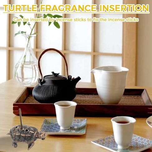 1 PSC Golden Coin Turtle Incense Holder for Cones & Sticks, Incense Burner Holder Decor for Home, Office, Yoga, Meditation, Spa Incense Holder Cone in Kuwait