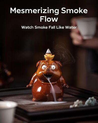 Backflow Incense Burner Ceramic, Funny Smoking Frog Incense Holder, Novelty Aromatherapy Ornament Home Decor for Yoga & Meditation in Saudi Arabia