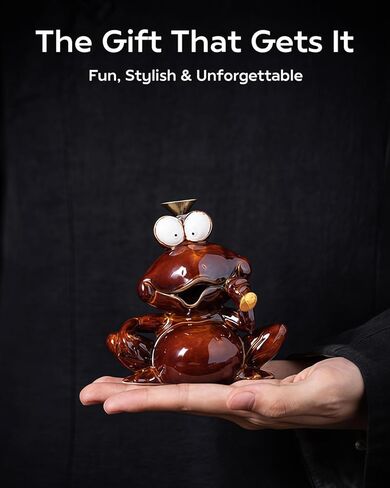 Backflow Incense Burner Ceramic, Funny Smoking Frog Incense Holder, Novelty Aromatherapy Ornament Home Decor for Yoga & Meditation in Saudi Arabia