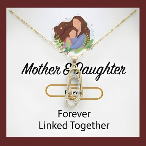 قلادة LUXUS™ الأم والابنة المرتبطة إلى الأبد - لمسة نهائية من الذهب عيار 18 قيراط فوق قلادة متشابكة من الفولاذ المقاوم للصدأ مع بطاقة رسالة صادقة. in Kuwait