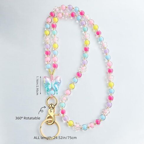 Ornaland Teacher Lanyard With id Holder Beaded Lanyards for id Badges for Women Nurse Student Office Keys Leisure Gift in Saudi Arabia