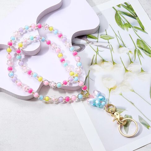 Ornaland Teacher Lanyard With id Holder Beaded Lanyards for id Badges for Women Nurse Student Office Keys Leisure Gift in Saudi Arabia