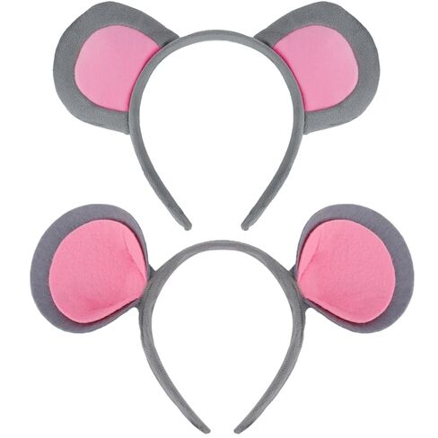 آذان الفأر عقال 2 قطعة آذان الفأر الرمادي أزياء الفئران آذان الفئران عصائب للكبار النساء الفتيات غامض ماوس الأذن للحفلات تأثيري in Kuwait