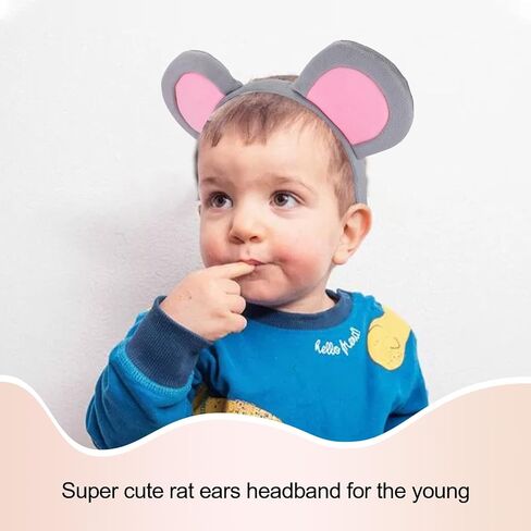 آذان الفأر عقال 2 قطعة آذان الفأر الرمادي أزياء الفئران آذان الفئران عصائب للكبار النساء الفتيات غامض ماوس الأذن للحفلات تأثيري in Kuwait