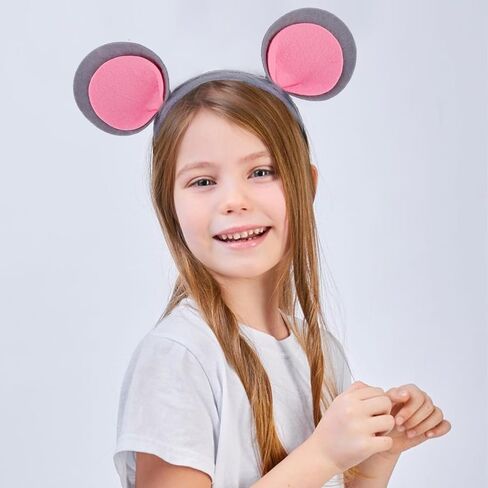 آذان الفأر عقال 2 قطعة آذان الفأر الرمادي أزياء الفئران آذان الفئران عصائب للكبار النساء الفتيات غامض ماوس الأذن للحفلات تأثيري in Kuwait