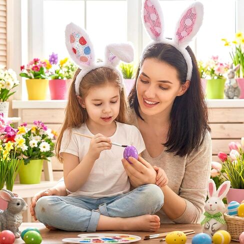 Lystaii قطعتان من عصابات رأس أرنب قطيفة على شكل أذن أرنب عيد الفصح، زي حفلات عيد الفصح، لمسة ناعمة للنساء in Saudi Arabia