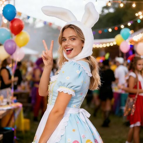 Plush Bunny Ears Hood Rabbit Costume Accessories Hat Easter Photo Props for Women Men Warm Soft and Cozy in Saudi Arabia