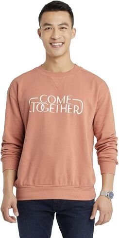 Goodfellow & Co Men's Crewneck Pullover Sweatshirt - (Medium, Apricot Orange) in Kuwait