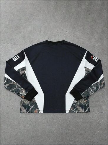 SOLY HUX Men's Graphic Sweatshirt Long Sleeve Crew Neck Racing Shirts Pullover Tops Streetwear Multicolor Small in Saudi Arabia