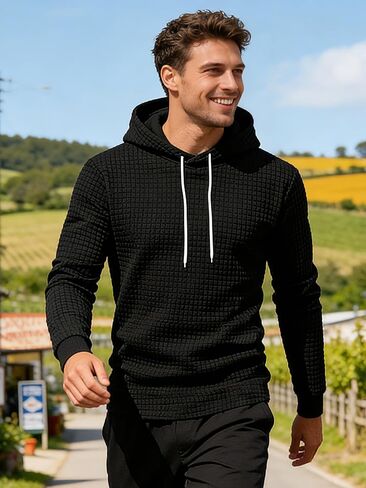 Men's Long Sleeve Hooded Sweatshirt, Fitness Training Top, Streetwear Casual Running Basketball Shirt in Saudi Arabia