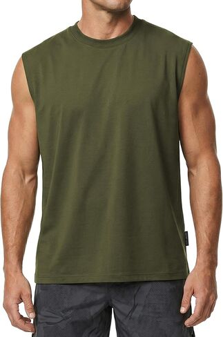 Men's Sleeveless Muscle Shirts Workout Tank Tops Cotton Tank Undershirts in Saudi Arabia