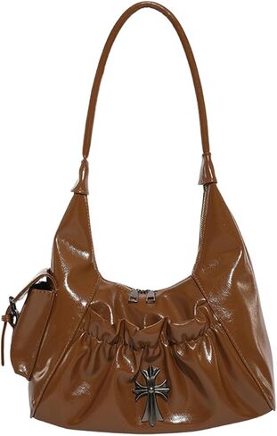 Women Cross Shoulder Bag PU Leather Tote Handbag Medium Capacity Top Handle Bag Fashion Hobo Underarm Bag in Saudi Arabia