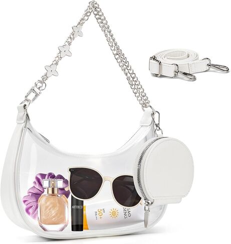 Glamgen Clear Bag for Stadium Approved Events Clear Shoulder Bag with Cute Purses for Women in Kuwait