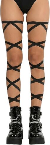 Rave Leg Wrap Women Elastic Garter Legs Straps Non-Slip Adjustable Thigh Garter Music Festivals Mardi Gras Cosplay in Kuwait
