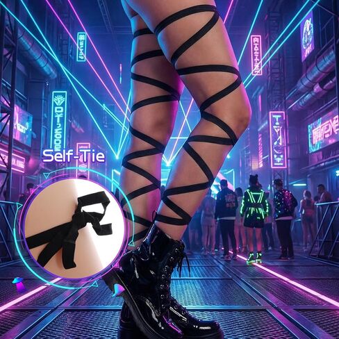 Rave Leg Wrap Women Elastic Garter Legs Straps Non-Slip Adjustable Thigh Garter Music Festivals Mardi Gras Cosplay in Kuwait