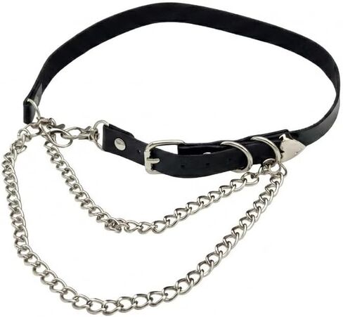 مجموعة رباط الفخذ القابلة للتعديل على شكل قلب، قطعتان من أربطة الساق الجلدية الشريرة مع سلاسل، ملحقات الجسم القوطية للحفلات التنكرية in Kuwait