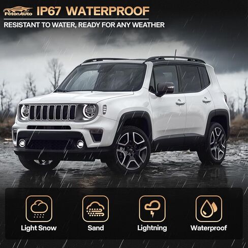 Smoked Lens Front Fender White LED Side Marker Lights Assembly for Jeep Renegade 2015-2023, Replace 68256049AA 68256050AA in Saudi Arabia