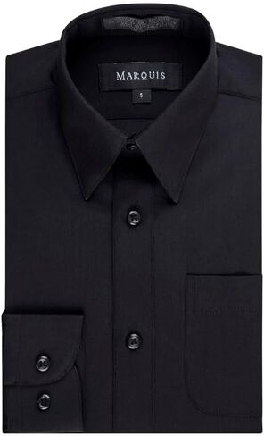 Marquis Boy’s Regular Fit Long Sleeve Cotton-Blend Solid Button-Up Dress Shirt in Kuwait