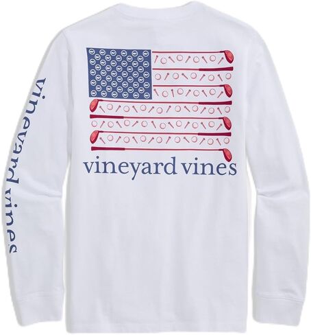 Vineyard Vines Boys' Boys' USA Golf Flag Long-Sleeve Pocket Tee in Saudi Arabia