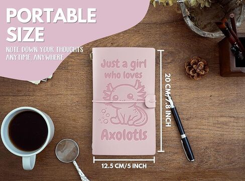 هدايا InnoBeta Axolotl للفتيات، دفتر يوميات مع قلم، دفتر رسم قابل لإعادة الملء، مذكرات سفر، مخطط مبطن، 7x5 بوصة، وردي in Kuwait
