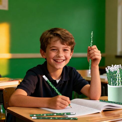 أقلام رصاص لعيد القديس باتريك، أقلام رصاص خضراء للعطلات لعيد القديس باتريك، 6 أنماط (24) in Kuwait