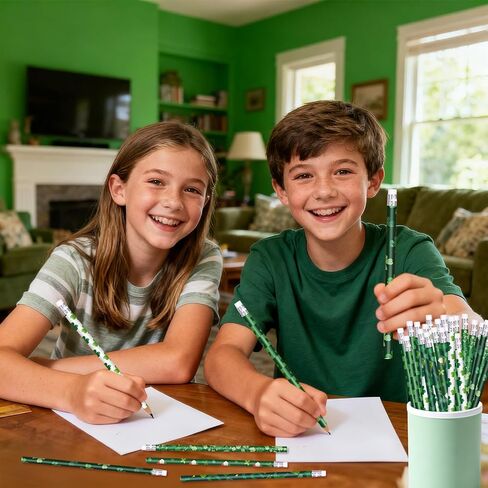 أقلام رصاص لعيد القديس باتريك، أقلام رصاص خضراء للعطلات لعيد القديس باتريك، 6 أنماط (24) in Kuwait