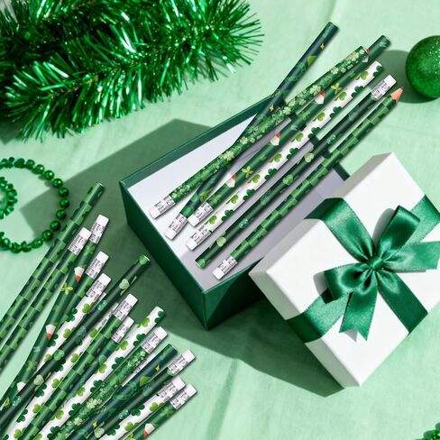 أقلام رصاص لعيد القديس باتريك، أقلام رصاص خضراء للعطلات لعيد القديس باتريك، 6 أنماط (24) in Kuwait