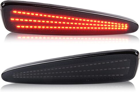 مصابيح علامة جانبية LED كهرمانية متوافقة مع 2005-2013 تشيفي كورفيت C6، مصابيح علامة المصد الأمامي وعلامات جانبية للحاجز وعدسة مدخنة، قطعتان in Kuwait