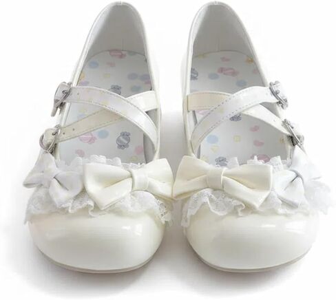 Kawaii Cute Mary Jane Flats Sweet Bow Cross Strap JK Uniform Lolita Shoes Casual Dressy Walking Cosplay Costume Women in Saudi Arabia