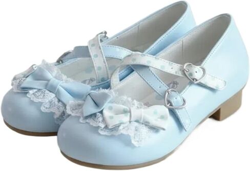 Kawaii لطيف ماري جين الشقق الحلو القوس عبر حزام JK موحدة لوليتا أحذية عادية متأنق المشي تأثيري حلي النساء in Kuwait