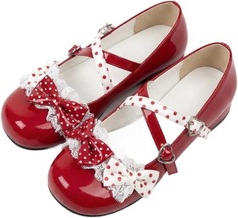 Kawaii Cute Mary Jane Flats Sweet Bow Cross Strap JK Uniform Lolita Shoes Casual Dressy Walking Cosplay Costume Women in Saudi Arabia
