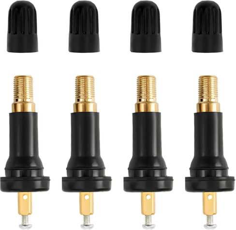 4 PCS 20008 Tire Valve Stem, Rubber Snap-in Tubeless Airtight Valve Stems Fit 0.453 Inch Rim Holes, Tyre Pressure Sensor Valves Stems Replacement for Car Truck Motorcycle in Kuwait