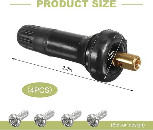 4 PCS 20008 Tire Valve Stem, Rubber Snap-in Tubeless Airtight Valve Stems Fit 0.453 Inch Rim Holes, Tyre Pressure Sensor Valves Stems Replacement for Car Truck Motorcycle in Kuwait