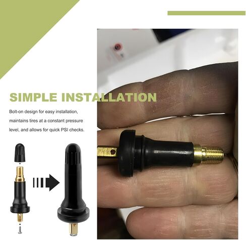 4 PCS 20008 Tire Valve Stem, Rubber Snap-in Tubeless Airtight Valve Stems Fit 0.453 Inch Rim Holes, Tyre Pressure Sensor Valves Stems Replacement for Car Truck Motorcycle in Kuwait