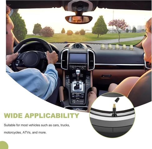 4 PCS 20008 Tire Valve Stem, Rubber Snap-in Tubeless Airtight Valve Stems Fit 0.453 Inch Rim Holes, Tyre Pressure Sensor Valves Stems Replacement for Car Truck Motorcycle in Kuwait