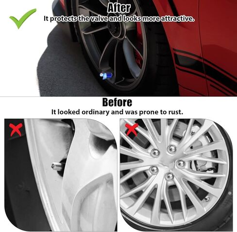 4 Pcs Cute Duck Tire Valve Stem Cap, Decorative Tires Valves Caps, Glow in The Dark Tire Valve Caps, Wheel Accessories, Universal for Cars, Motorcycles, Trucks and Bicycles (Blue) in Saudi Arabia