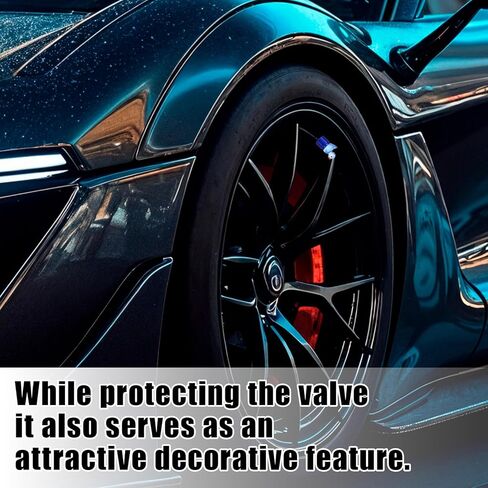 4 Pcs Cute Duck Tire Valve Stem Cap, Decorative Tires Valves Caps, Glow in The Dark Tire Valve Caps, Wheel Accessories, Universal for Cars, Motorcycles, Trucks and Bicycles (Blue) in Saudi Arabia