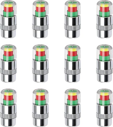 12pcs Tire Pressure Caps, Easy to Read 3 Color Car Tire Pressure Monitor Valve Stem Caps, 32-to-35 PSI in Saudi Arabia