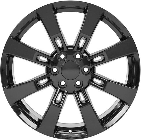 OE Wheels CA82 22 Inch Rims and Tires Fit Escalade Style 6x139.7 22x9 Gloss Black - Hollander 5409 - TS-37 AT 285/45-22 (Set of 4) in Saudi Arabia