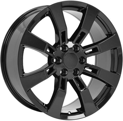 OE Wheels CA82 22 Inch Rims and Tires Fit Escalade Style 6x139.7 22x9 Gloss Black - Hollander 5409 - TS-37 AT 285/45-22 (Set of 4) in Saudi Arabia